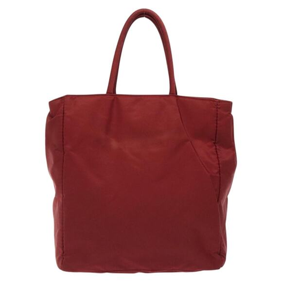 PRADA Hand Bag Nylon Red Silver - Picture 3 of 9